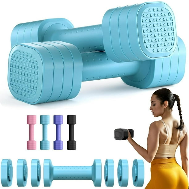 Mancuernas de 10LB (2x5), 2 Juegos de Mancuernas de Peso Libre, 2 LB, 3 LB, 4 Libras, 5 LB Pesos Ajustable, Adecuado para el Entrenamiento Deportivo en Gimnasios Familiares (Azul)