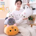 thumbnail image 1 of Kawaii Cat Plush Toys Soft Stuffed Animal Pillow Cat Plush Dolls For Kids Gift heqiyong LED, 1 of 2