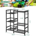 thumbnail image 3 of Garden Tool Organizer for Garage Organization, 3 Tier Yard Tool Storage Rack with 35 Long-Handled Tool Slots, Heavy Duty Garden Tool Holder with Large Hooks for Shed, Yard, Garage, 3 of 4