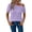 #0136-Purple, variant on Women’s Textured V-Neck Blouse Short Sleeve Button Front Casual Linen Tops Solid Color Loose Fit Lightweight Breathable Summer Shirts