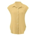 thumbnail image 3 of DuoJiaJ Casual Women Shirts Sleeveless Cardigan For Everyday Wear Perfect For Summer Outfits Versatile Style For Jeans And Casual Pants Easy Care Machine Or Hand Wash Women's Shirts Yellow M, 3 of 3