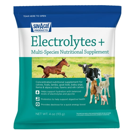 MILK PRODUCTS INC SAV-A-CAF ELECTROLYTES PLUS MULTI SPECIES SUPPLEMENT, 4-OZ POUCH 01-7408-0272