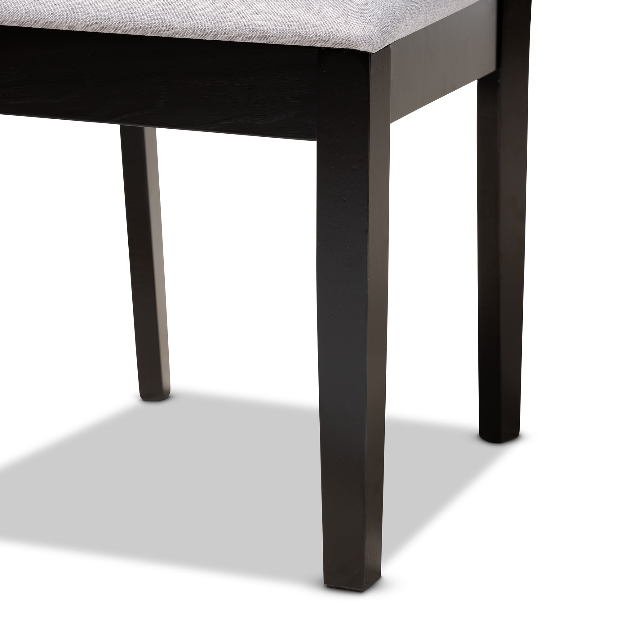 Baxton Studio Jackson Modern and Contemporary Grey Fabric Upholstered and Espresso Brown Finished Wood 4-Piece Dining Chair Set