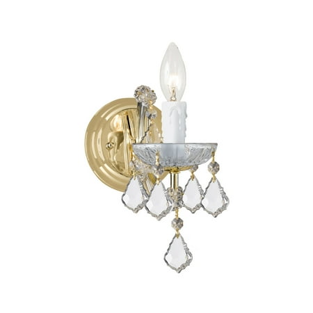 

Wall Sconces 1 Light With Clear Crystal Clear Hand Cut Gold size 5 in 60 Watts - World of Lighting