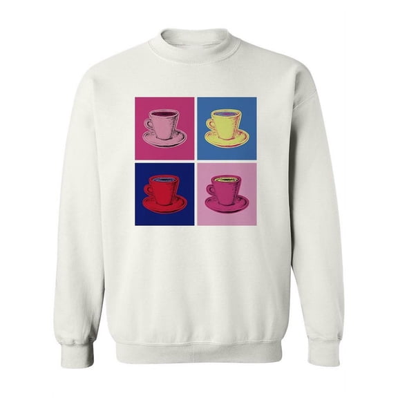 Pop Art Coffee Mugs Sweatshirt Women -Image by Shutterstock, Female x-Large