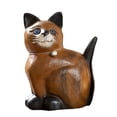 thumbnail image 1 of 2 piezas de madera tallada gato ornamento escritorio estatuilla artesanía fiesta librería oficina, 1 of 6