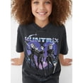 thumbnail image 3 of K Pop Demon Hunters Girls Mineral Wash V-Neck Jersey with Short Sleeves, Sizes 4-16, 3 of 6