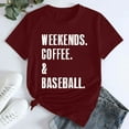 thumbnail image 1 of Séductiva T-Shirt à Manches Courtes pour Femmes Soldes Aujourd'hui Offres Prime Week-End Café Baseball Imprimé T-Shirt Coton Col Rond Manches Courtes Décontracté, 1 of 4