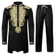 thumbnail image 1 of Traje tradicional de dos piezas para hombre de Cagnkofi: camisa bordada de manga larga con botones y pantalones, chándal., 1 of 4