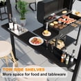 thumbnail image 5 of ALAULM 8'x 5' Hardtop Grill Gazebo, Outdoor BBQ Metal Roof Canopy with 2 Metal Side Shelves & 5 Tool Hooks for Patio, Garden, Backyard, Poolside (Black), 5 of 10