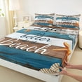 thumbnail image 3 of Manfei Lake House Bed Sheets Twin, Beach Seashell Twin Sheet Sets, Lodge Cabin Bedding Sets Twin Size, Ultra Soft Bedroom Decoration, 3 Pieces, 3 of 7