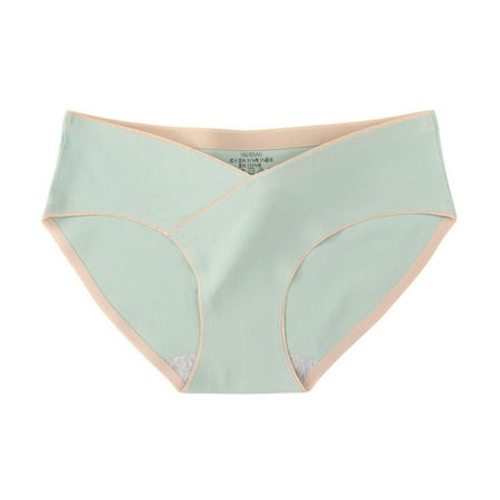 Limited Time Savings  Cotton Maternity Underwear  Low-waisted  Large Size  Comfortable Fit  Breathable  Seamless  Soft  Maternity Support  Everyday Wear  Plus Size Clothing for Women | Mint Green XL
