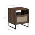 thumbnail image 4 of Nathan James Mina Boho Nightstand, Small Nightstand Table, Rattan End Table with Storage, Walnut Side Table with Rattan Accent, 4 of 6