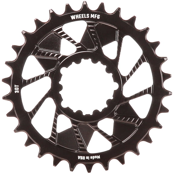 Wheels Manufacturing Direct Mount Chainring - 30t, SRAM 3-Bolt Direct Mount, 3mm Offset, T-Type Chain Compatible, Black