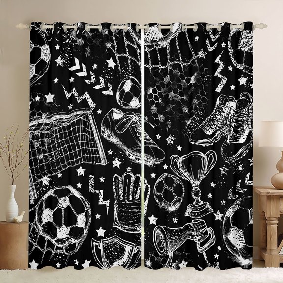 Castle Fairy Child Anime Soccer Black Out Curtains,Sport Curtains Pack of 2 (42x63 Each)