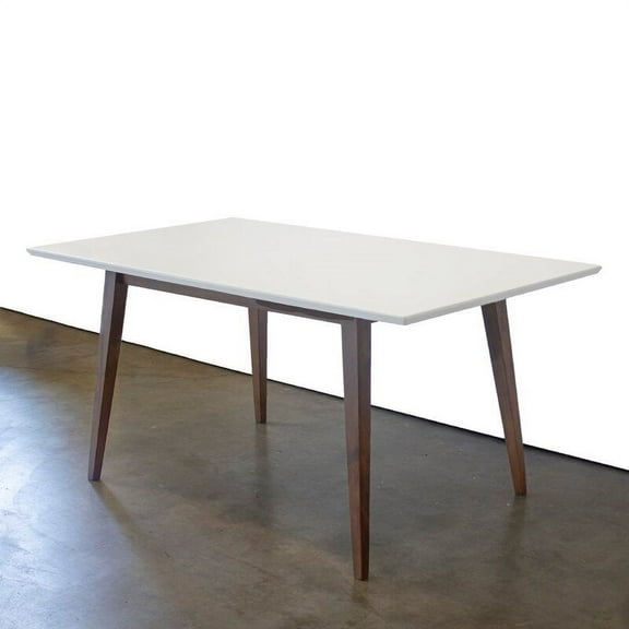 Mid-Century Modern Aven White Top Dining Table (Large)