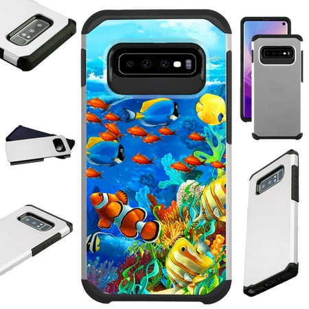 Compatible Samsung Galaxy S10 S 10 5G (2019) Case Hybrid TPU Fusion Phone Cover (Ocean Reef