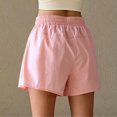thumbnail image 4 of IUYRTFE Women Solid Color Drawstring Waist Shorts with Pockets Casual Loose Summer Bottoms, 4 of 7