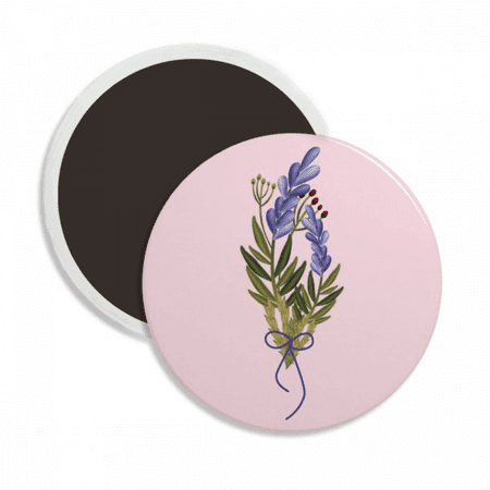 

Lavender Flower Blue Round Ceracs Fridge Magnet Keepsake Decoration