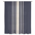thumbnail image 2 of Beige Striped Sheer Curtains 84 Inches Long, Midnight Blue Geometric Simple Retro Light Filering Curtains, Breathable Simi Curtain Privacy Drapes for Living Room Bedroom Lightweight Window Treatment, 2 of 9