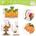 thumbnail image 4 of AuroraX Easter Decorations Home Decor,Seasonal Handmade Tabletop Set Of 3 Wooden Easter Ornaments,Easter Table Centerpiece Festive Dining Table Holiday Mantel Decor Spring Home Decor, 4 of 8