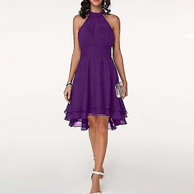 Women's Halter Sleeveless Cropped Layered Midi