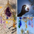 thumbnail image 2 of H&D Crystal Hanging Pendant Handmade Gold Plated with Natural Agate Slices Suncatcher,Window Hanging Suncatcher Crystal Rainbow Maker, 2 of 3