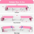 thumbnail image 3 of Desk Dual Monitor Stand Riser with Drawer, Pink, 3 of 12
