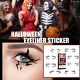 thumbnail image 2 of 8pcs Halloween Eyeliner Sticker Eye Temporary Tattoos Bat Spider Web Pattern Eye Makeup Self-Adhesive Face Tattoos for Party, Rave Festival, 2 of 5