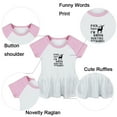 thumbnail image 2 of Pack of 2, Pack My Diapers I'm Going Hunting & I Try to Be Good Take After My Daddy Funny Dresses, Newborn Baby Skirts, Infant Princess Dress, Toddler Frocks (Pink Raglan Dresses, 12-18 Months), 2 of 5