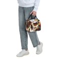 thumbnail image 6 of KLL Rose Floral Skull Print Insulated Lunch Bag Women, Reusable Cute Tote Lunch Box for Adult & Men, Leakproof Cooler Lunch Bags for Work Office Travel Picnic, 6 of 6