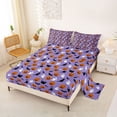 thumbnail image 2 of Feelyou Cartoon Halloween Pumpkin King Sheets, Cute Ghost Bedding, Purple Orange, 4 Pieces, 1 Flat Sheet, 1 Fitted Sheet and 2 Pillowcases, 2 of 5