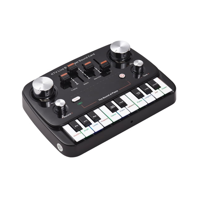 Graflsoa Professional Bluetooth Audio Interface for Live Streaming, Recording, and Broadcasting - High-Quality Sound with Real-Time Monitoring and 11 Sound Effects - Compatible with Phones,