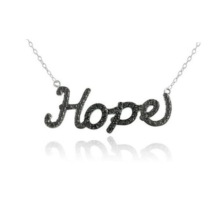 Hope Diamond Necklace - Sterling Silver 1/4ct Black Diamond