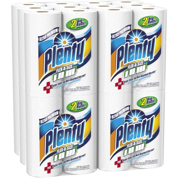 Plenty Flex A Size Big Roll Paper Towels 112 Sheets 2 Rolls Pack Of 12 Walmart Com Walmart Com