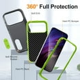thumbnail image 3 of Allytechgroup Case Compatible with iPhone 17 Pro Max with Hidden Kickstand, [Military Grade Drop Protection] Soft TPU Hard PC Bumper Non-Slip Shockproof Full Protective Case, Gray+Green, 3 of 8