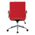 thumbnail image 5 of Pemberly Row Mid Back Manager's Faux Leather Chair in Red with Chrome Base, 5 of 8