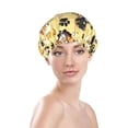 thumbnail image 2 of Classic Katong Cat Fish Yellow Shower Cap, Reusable Bath Hair Hat for all Hair Lengths Hair Cover with Elastic Band Double Waterproof Layers Bathing Hat, 2 of 5