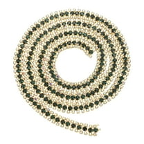 Uxcell 1 Yard 3 Rows Crystal Rhinestone Close Chain Trim, Claw Cup Chain with Gold Base for DIY Craft, AB Color/Green/AB Color