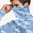thumbnail image 3 of Cleaning Fishing T-Shirts for Men, Mens Hooded Sun Shirt with Mask Long Sleeve Tops UPF 50 Rash Guards Cooling Lightweight Hoodies Glacier Printed Blosues Workout Outdoor Hoodie, 3 of 6