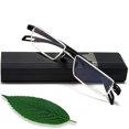 thumbnail image 2 of EYEURL Blue Light Blocking Reading Glasses - Half Rim Computer Readers for Women Men Classic Fashion Eyeglass for Reading Magnification 1.75, 2 of 4