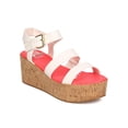 thumbnail image 1 of New Women Bumper Sansa-01 Leatherette Open Toe Platform Cork Gladiator Sandal, 1 of 5