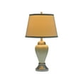 thumbnail image 3 of Aspen Creative 40016, 26" High Traditional Ceramic Table Lamp, Beige with Satin Nickel Base and Hardback Empire Shaped Lamp Shade in Off White, 15" Wide, 3 of 4