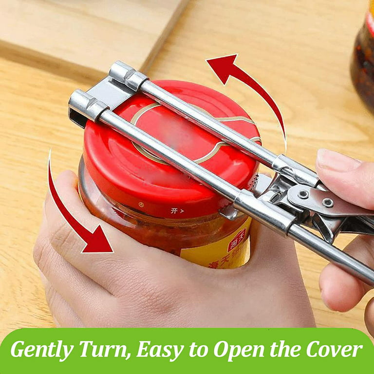 Jar Opener,Stainless Steel Can Opener for Arthritis and Weak Hands,Bottle  Opener Manual Jar Bottle Opener Household Kitchen Tool Lid Opener,Extended