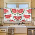 thumbnail image 2 of Yayeee Kitchen Curtains Set of 2 Light Filtering 57"x24" Over Sink Window Panels, Cute Watermelon, 2 of 7