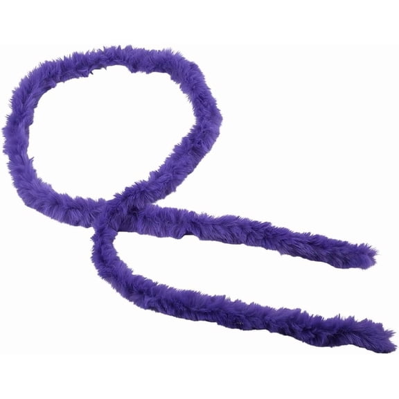78 Inch Purple Christmas Fur Ribbon Trim Shaggy Fuzzy Fabric Roll Soft Decorative Fluffy Furry Plush Strips Trimming Bulk for Sewing Making Crafts Wreath Clothes Home Decor Wedding DIY Silver