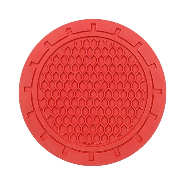 Alfombras de Caucho para Coches,2Pc Honeycomb Car Water Mat Color Sólido de Tapicera de Aislamiento Térmico,Antideslizante Car Cup Holder Mat Decor,Tapicera de Color de Agua,,