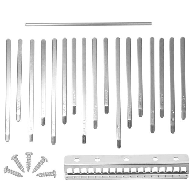 unbranded 1Jgo Kalimba Portátil De 17 Teclas Metalizadas Color Plata Con Sonido Claro Para Principiantes Y