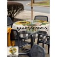 thumbnail image 5 of Outdoor Tablecloth with Umbrella Hole for Patio/Picnic/Party/Camping, Sunflowers Rose Waterproof Table Cloth Square Cover Washable, Retro Botanical Floral Eucalyptus Leaf Plaid (54"x 54"), 5 of 8