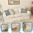 thumbnail image 4 of Heavy Duty Clear Plastic Sofa Cover - Waterproof Vinyl Couch Protector - Dust Pet Hair Claw Proof Furniture Protector - 3Seat Slipcover for Moving Storage, 4 of 8